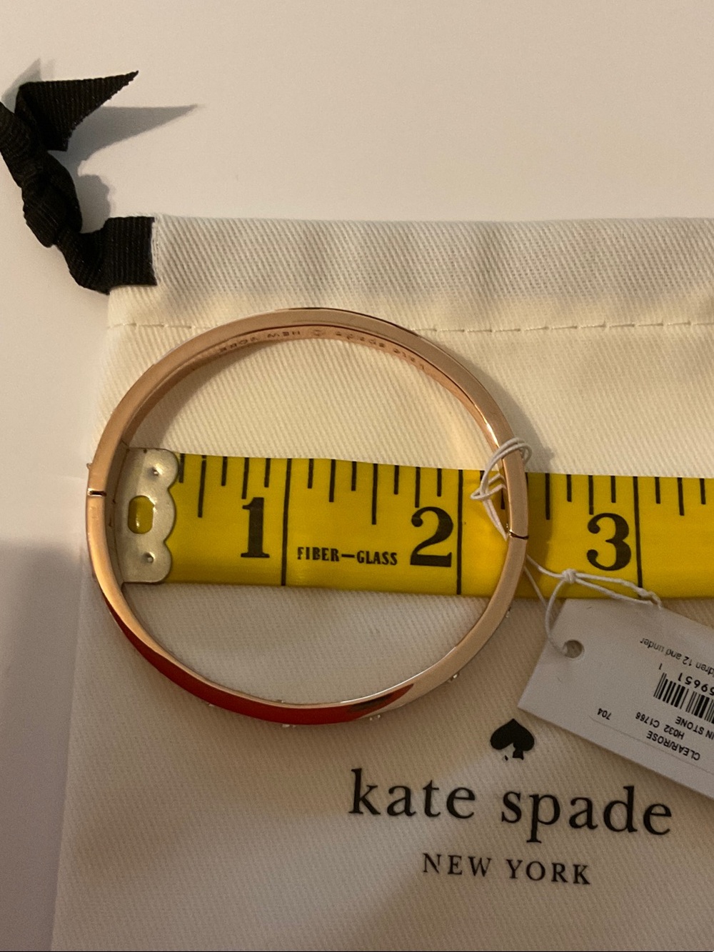 Kate Spade “Set In Stone” Hinged Bangle Bracelet Rose Gold NWT - Picture 8 of 8